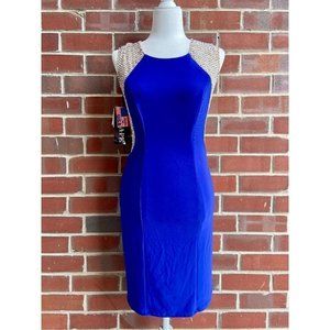 𝅺nwt Xscape Blue Beaded Evening Gown Size 4